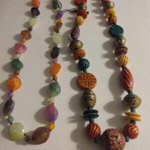 2 Women's 28 inch costume jewelry necklaces